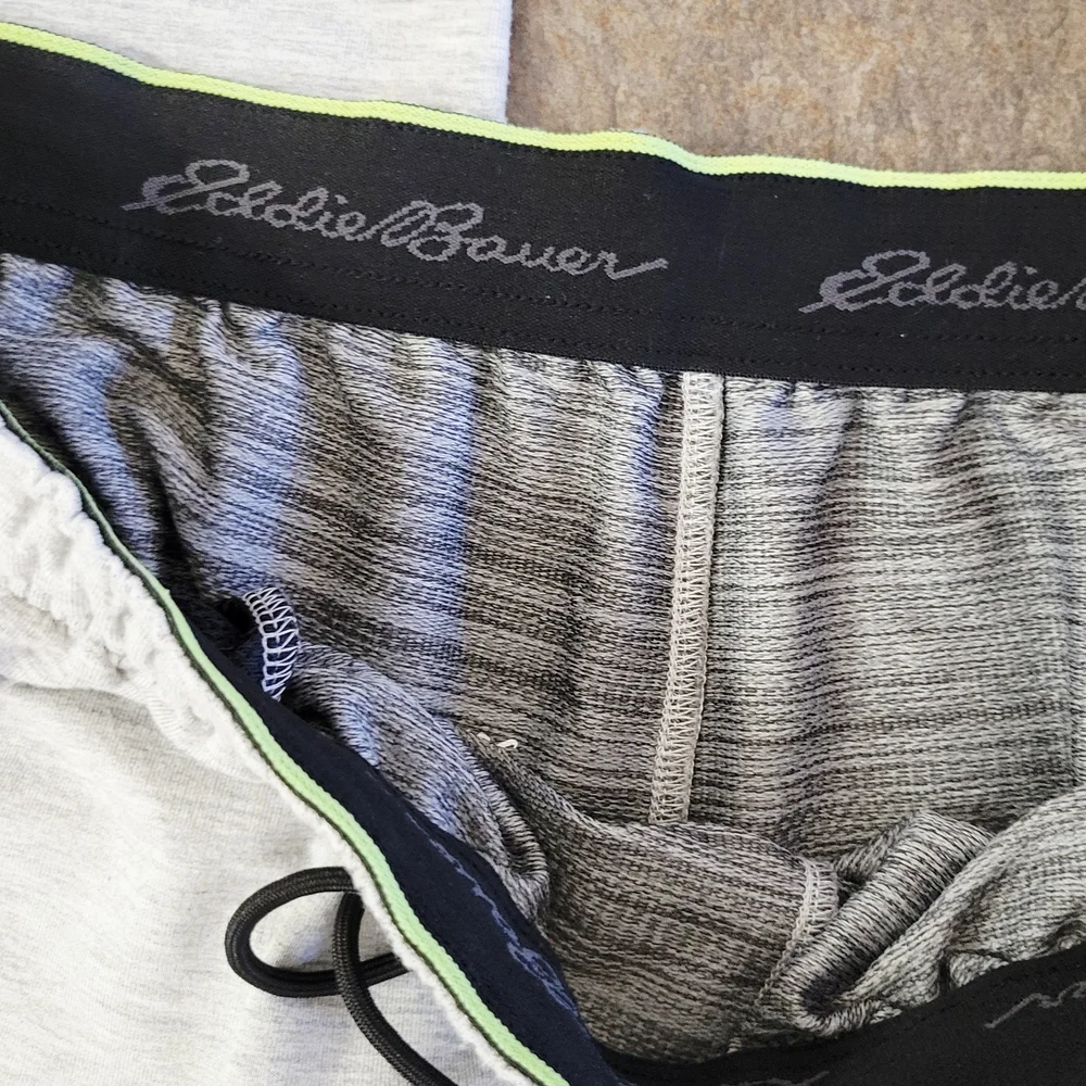 Eddie Bauer Heather Light Gray Jogger Sweatpants with Black Drawcord